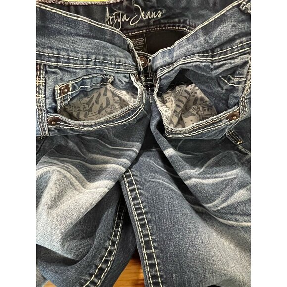 Ariya Jeans Women's Size 7/8 Blue Skinny Denim Pants Jeans Western Preppy Party - Picture 11 of 13